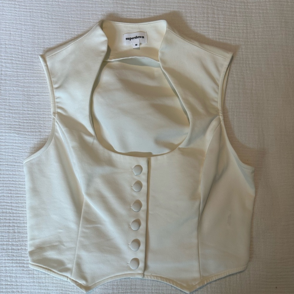 Button down vest like blouse